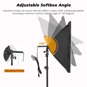 Tecdigbo 725188356397 95w Softbox Lighting Kit Photography Studio Light E27 6500k Dimmable Bulbs E #3