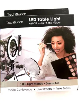 Techbunch 099992420347 New. Led Ring Light Kit. 10 Levels 3 Colors. Camera Makeup Phone