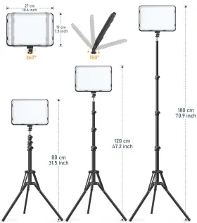 Tinpops 762715138446 2 Pack Photography Video Lighting Kit Led Light With 62ftft Tripod Stand #3