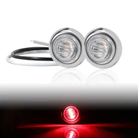 Tmh 757347529519 Pack Of 20 3/4 Inch Mount Clear Lens Red Led Stainless Ring Cover Gro