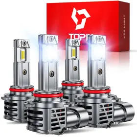 Ustopikyn90050606182 Topik 9005 9006 Light Bulbs Combo 64000lm 6500k White 800% Super Bright Hb3