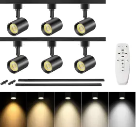 Ttk10ww6r Tuyubee 6 Lights Led Track Lighting Kit With 6.6ft H Type Rails Moder