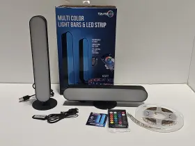 7407 Tzumi Multi Color Light Bars And Led Strip With Remote - Black New Condition