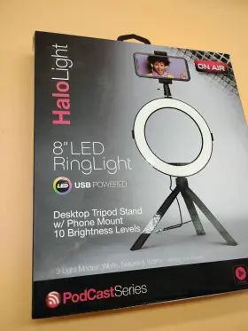 7667 Tzumi On Air Halolight 8 Inch Led Ring Light And Tripod Stand Usb Powered New Sealed #2