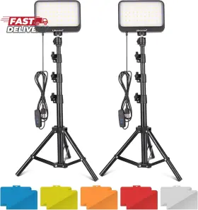 Ubeesize 313101678666 Led Video Light Kit 2pcs Dimmable Continuous Portable Photography Ligh