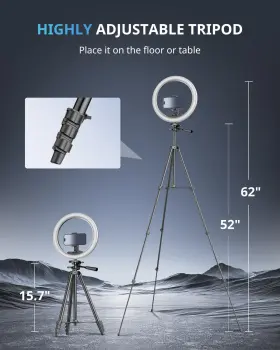 Ubeesize 313110861844 12 Inch Ring Light With Stand Selfie 50 Extendable Tr #3