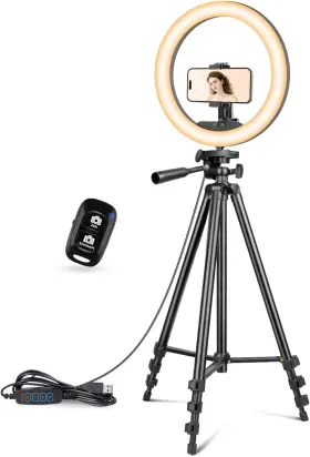 Ubeesize 313110861844 12 Inch Ring Light With Stand Selfie 50 Extendable Tr