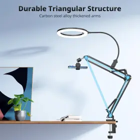 Ubeesize 445012919934 10 Inch Ring Light With Overhead Phone Mount Led Selfie Stand A #3