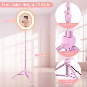 Ubeesize 840322305663 12 Inch Selfie Ring Light With 62 Extendable Tripod Stand And Remote Led #3