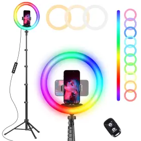 Ubeesize 840322305748 12 Inch Rgb Selfie Ring Light With 62 Extendable Tripod Stand And Remote Led Ligh