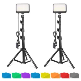 Ubeesize 840322305854 Led Video Studio Light Kit - 16 Color Filters Adjustable Tripod Stand With Ba