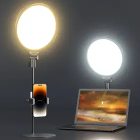 Ubeesize 840322306028 10.5in Laptop Ring Light With Stand And Phone Holder For Desk Zoom