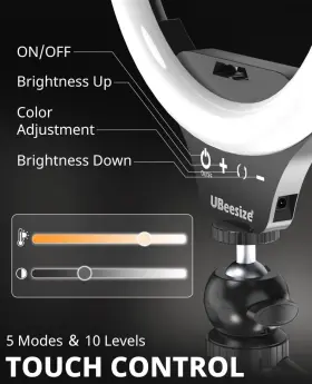 Ubeesize 850018402255 Selfie Ring Light With Tripod Stand Black Led Circle Light/live Stream #2