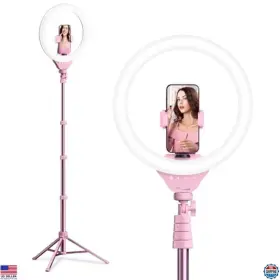 B0ctkhs1jc Ubeesize 12ftft Selfie Ring Light With 62ftft Tripod For Video Live Streaming Phones Pink