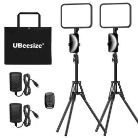 Ub-2fz12bk Ubeesize 2-pack Led Video Light Kit 3000-6500k Dimmable Photography Studio Lights Wit