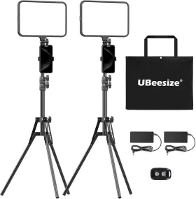 Ub-2fzj13bk Ubeesize 2 Pack Led Video Light Kit Photography Lighting 13 Inch Studio Lights Wit