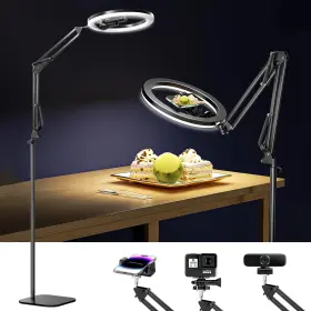 Ub-ldx12bk Ubeesize 12 Inch Ring Light Tripod For Iphone With Overhead Phone Mount Holder