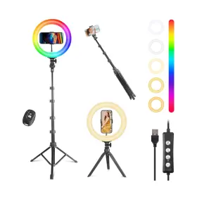 Rlrgb010 Uegogo 10ftft Ring Light With 72ftft Tripod Stand And Phone Holder 38 Col... Fa