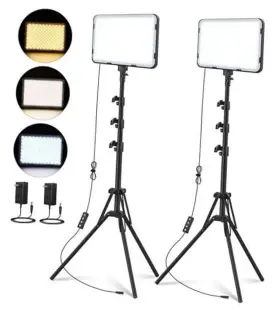 Unicucp 313093018037 2 Pack Led Video Photography Lighting Kit 22w With 62.99-inch Tripod Stand
