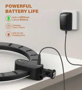 Unicucp 760314476235 12ftft Ring Light With 45ftft Camera Desk Mount Table Stand And Phone Holder 20w #3