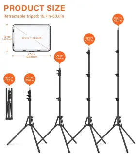 Unicucp 760314650789 2 Pack Led Video Photography Lighting Kit With 62.99ftft Tripod Stand #3
