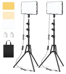 Unicucp 760314650789 2 Pack Led Video Photography Lighting Kit With 62.99ftft Tripod Stand