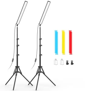 Unicucp 760314936418 2-pack Led Video Light Stick With 62.99ftft Tripod Stand/color Filter 5600k St