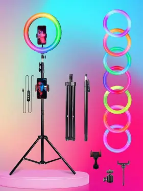 42-centimeter Universal 629722867328 10-inch Led Ring Light Two-piece Design With A Extension Rod 1
