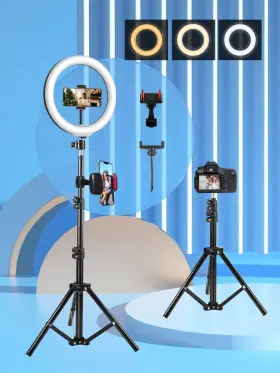 Universal 629722867632 12-inch Dimmable Led Ring Light 110 Cm Tripod And 2 Phone Stands Adjustable