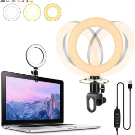 Usa-viralfinds 313035085028 Ring Light Led Lamp Lighting With Clip On Laptop Computer For Video Conference Z #2