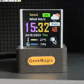 Usa-viralfinds 313039496486 Geekmagic Giftv Crystal Cube Photo Display Holographic Desktop Smart Weather Sta #2