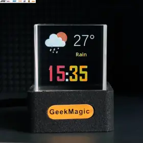 Usa-viralfinds 313039496486 Geekmagic Giftv Crystal Cube Photo Display Holographic Desktop Smart Weather Sta #3