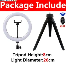 Usa-viralfinds 726084040915 26cm Led Selfie Ring Lamp Photographic Lighting Usb Remote Fill Ligh