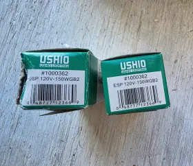 Ushio 1000362 Set Of 2x Halogen Lamps Esp 120v-150wgb2 Model #1000362
