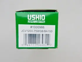 120v-75wgb Ushio 1000986 10-ushio Halogen Lamp Jcv 120v-75wgb/ba15d Light Bulb #1000986 New #2