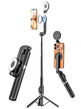 Spt-02 Uskeyvision Magnetic Selfie Stick Tripod With Light And Remote Phone Wi