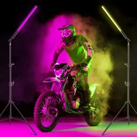 Uyled 787996887388 2 Pack Rgb Led Video Light Wand Stick Photography Studio Lighting Kits With #2
