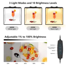 Uyled 787996887418 Light Box Photography Small Photo Booth 12 Inch X12 Professional Dimmable Shoot #2