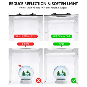 Uyled 787996887418 Light Box Photography Small Photo Booth 12 Inch X12 Professional Dimmable Shoot #3