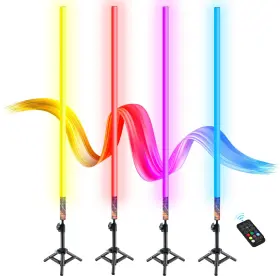 Md1-25 Uyled 4 Pack Tube Light 4ft Battery Powered 120cm Handheld Rgb Led Lights With