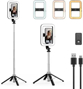 Valor Communication Inc 445005819821 M Mybat Pro 8 Inch Led Selfie Light With Stand Rectangular For Make