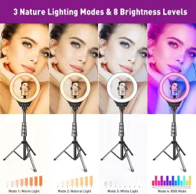 Valusin 705353579509 10 Inch Ring Light With Tripod Stand And Phone Holder Rgb Selfie 59 #2