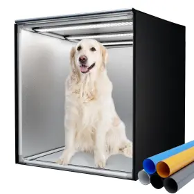 Vevelux 729604961882 24 Inch X24 /60x60cm Light Box Photography With 5 Pvc Backdrops And Dimmable 3 Led L