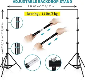 Fx6080 Vevelux Photo Studio Lighting Kit With 8.5x10 Ft Adjustable Backdrop Stand 3 Color 2 #3