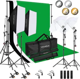 Fx6080 Vevelux Photo Studio Lighting Kit With 8.5x10 Ft Adjustable Backdrop Stand 3 Color 2