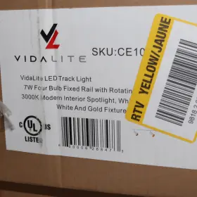 Ce1008572 Vidalite 4-light Fixed Track Lighting Kit With Rotating Heads Led White 3ft