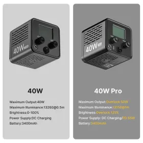 L023-us6 Vijim Ulanzi L023 40w Pro Led Video Light W Built-in 3400mah Battery And Pd Fast Char #2