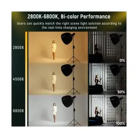 Q-614-03303 Viltrox 200w 22000lm Bi-color Bowens Mount Led Photography Lighting 79000lux 1m App #2