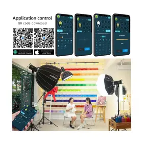 Q-614-03303 Viltrox 200w 22000lm Bi-color Bowens Mount Led Photography Lighting 79000lux 1m App #3