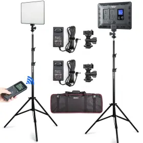 Zh-00057 Viltrox 2 Packs Led Video Light Kit With Stand And Wireless Remote 30w
